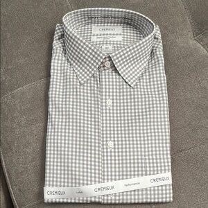 Daniel Cremieux Gray Dress Shirt Classic Cotton Checkered